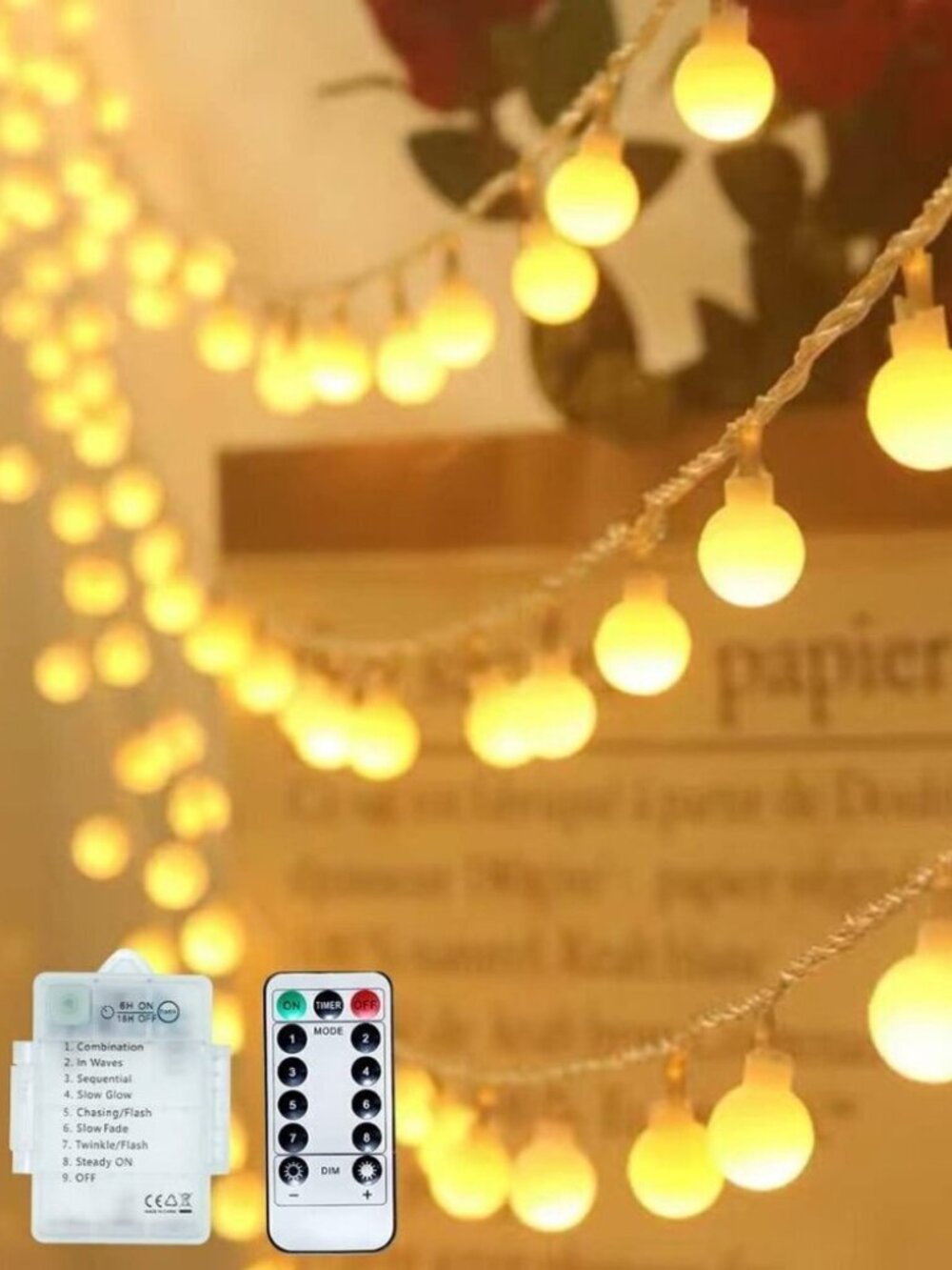🆕 Outdoor Globe String Light Battery Powered Remote Timer Party Wedding Garden